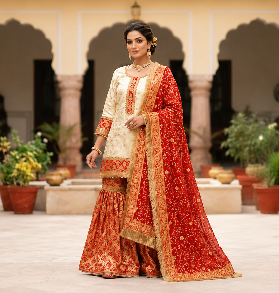 Banarasi Gharara Set for Women | Designer Ethnic Wedding & Festive Wear with Dupatta