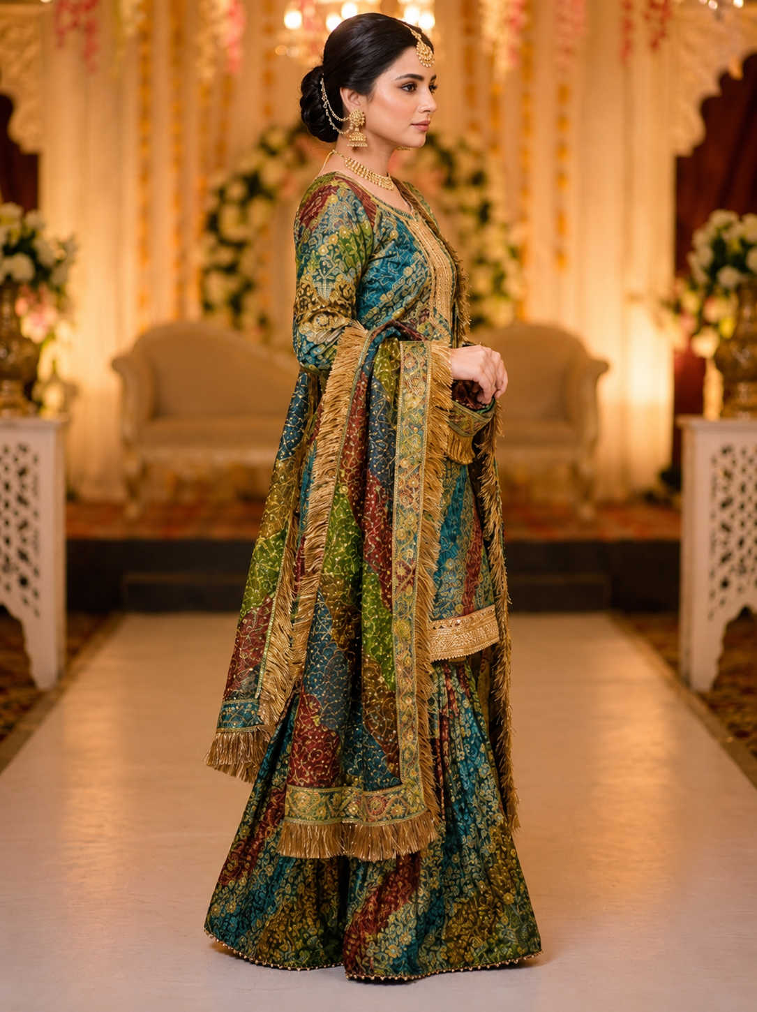 Premium Multicolor Banarasi Gharara Set for Women