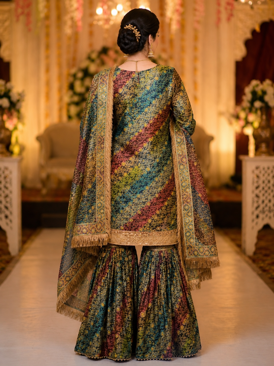 Premium Multicolor Banarasi Gharara Set for Women