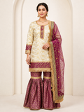 Royal Banarasi Gharara Set – Magenta & Gold