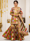 Multicolor Banarasi Gharara Set with Dupatta – Festive & Wedding Elegance