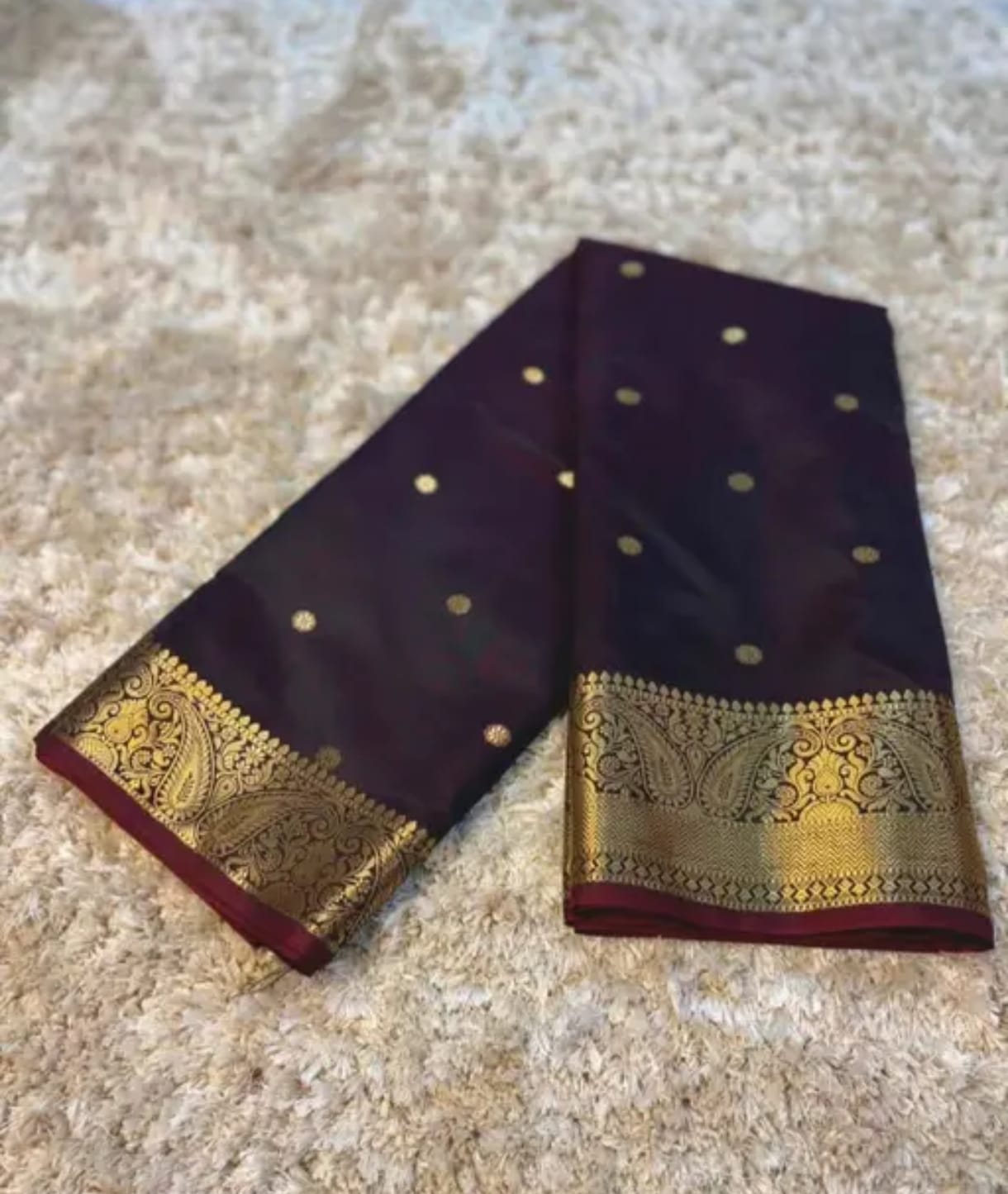 Banarasi Silk Saree with Golden Zari Border